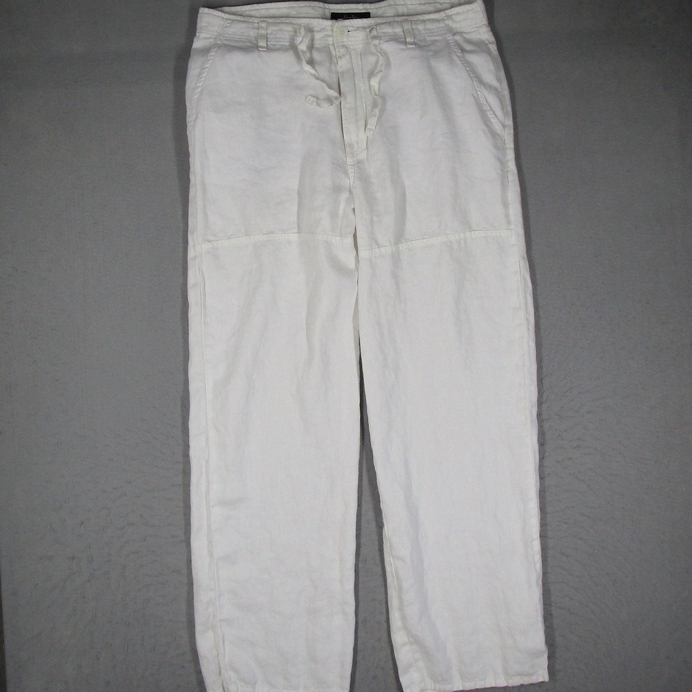 Vintage Sean John Mens White Linen Drawstring Pants Size 36 Beach Summer Y2K